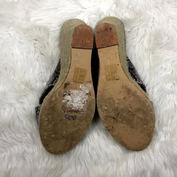 Kelsi Dagger 9 Womens Snake Print Cross Strap Slip-on Espadrille Wedge Sandals - Picture 6 of 7